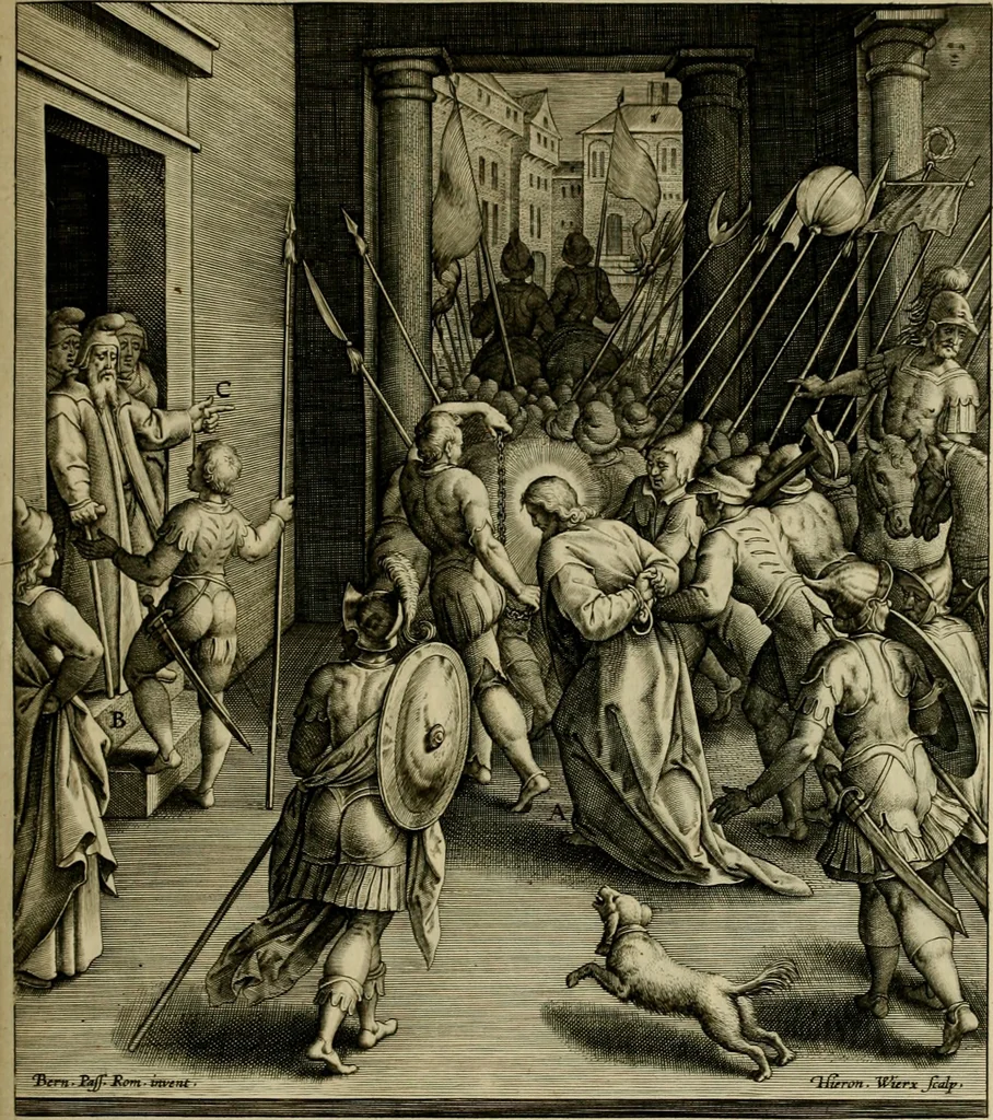 An illustration from Adnotationes et meditationes in Evangelia qvae in sacrosancto Missae sacrificio toto anno legvntur : cum Evangeliorvm concordantia historiae integritati sufficienti : accessit & index historiam ipsam euangelicam in ordinem temporis vitae Christi distribuens, 1595, leaf 440