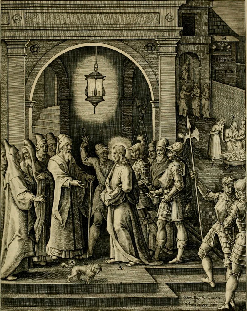 An illustration from Adnotationes et meditationes in Evangelia qvae in sacrosancto Missae sacrificio toto anno legvntur : cum Evangeliorvm concordantia historiae integritati sufficienti : accessit & index historiam ipsam euangelicam in ordinem temporis vitae Christi distribuens, 1595, leaf 442