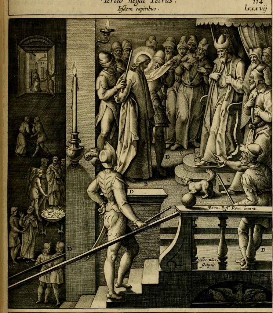 An illustration from Adnotationes et meditationes in Evangelia qvae in sacrosancto Missae sacrificio toto anno legvntur : cum Evangeliorvm concordantia historiae integritati sufficienti : accessit & index historiam ipsam euangelicam in ordinem temporis vitae Christi distribuens, 1595, leaf 456