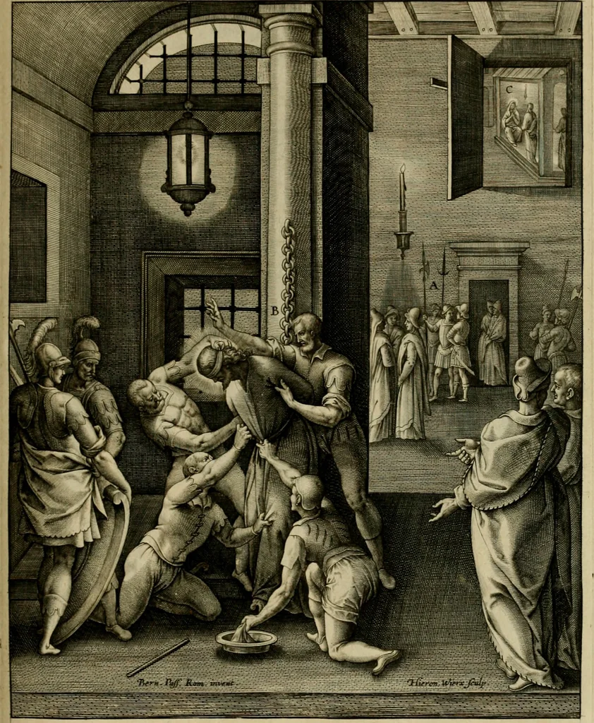 An illustration from Adnotationes et meditationes in Evangelia qvae in sacrosancto Missae sacrificio toto anno legvntur : cum Evangeliorvm concordantia historiae integritati sufficienti : accessit & index historiam ipsam euangelicam in ordinem temporis vitae Christi distribuens, 1595, leaf 462