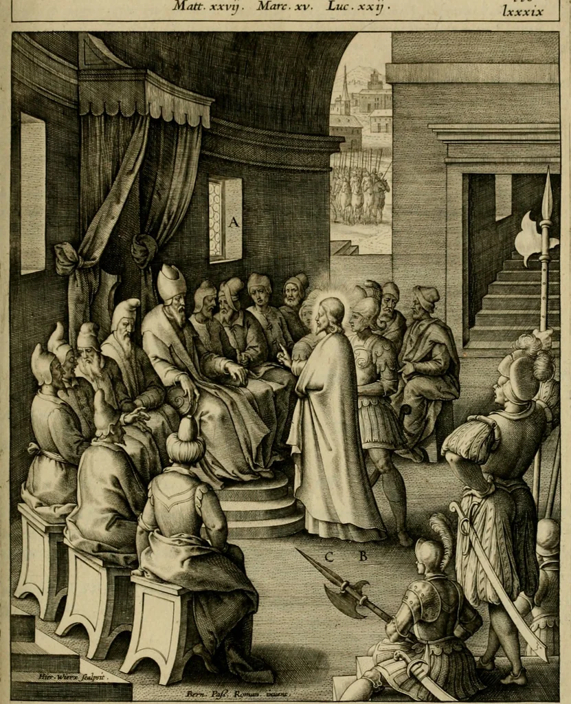 An illustration from Adnotationes et meditationes in Evangelia qvae in sacrosancto Missae sacrificio toto anno legvntur : cum Evangeliorvm concordantia historiae integritati sufficienti : accessit & index historiam ipsam euangelicam in ordinem temporis vitae Christi distribuens, 1595, leaf 464