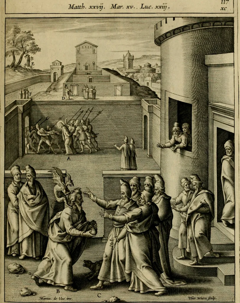 An illustration from Adnotationes et meditationes in Evangelia qvae in sacrosancto Missae sacrificio toto anno legvntur : cum Evangeliorvm concordantia historiae integritati sufficienti : accessit & index historiam ipsam euangelicam in ordinem temporis vitae Christi distribuens, 1595, leaf 470