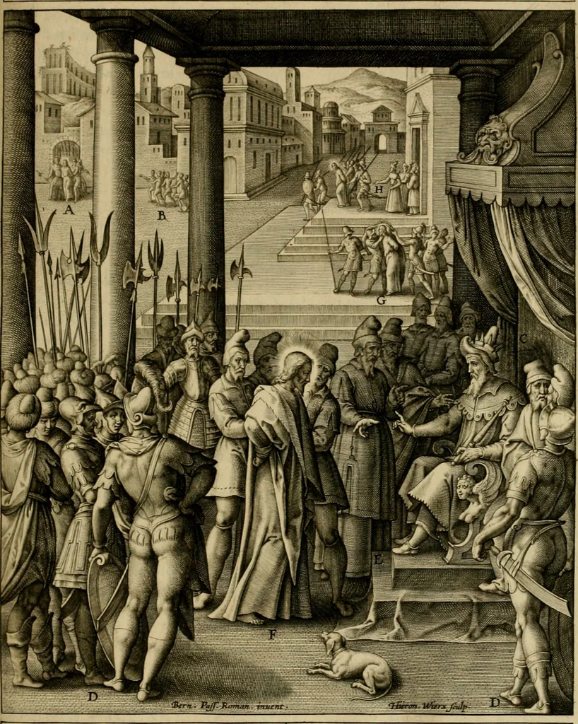 An illustration from Adnotationes et meditationes in Evangelia qvae in sacrosancto Missae sacrificio toto anno legvntur : cum Evangeliorvm concordantia historiae integritati sufficienti : accessit & index historiam ipsam euangelicam in ordinem temporis vitae Christi distribuens, 1595, leaf 480