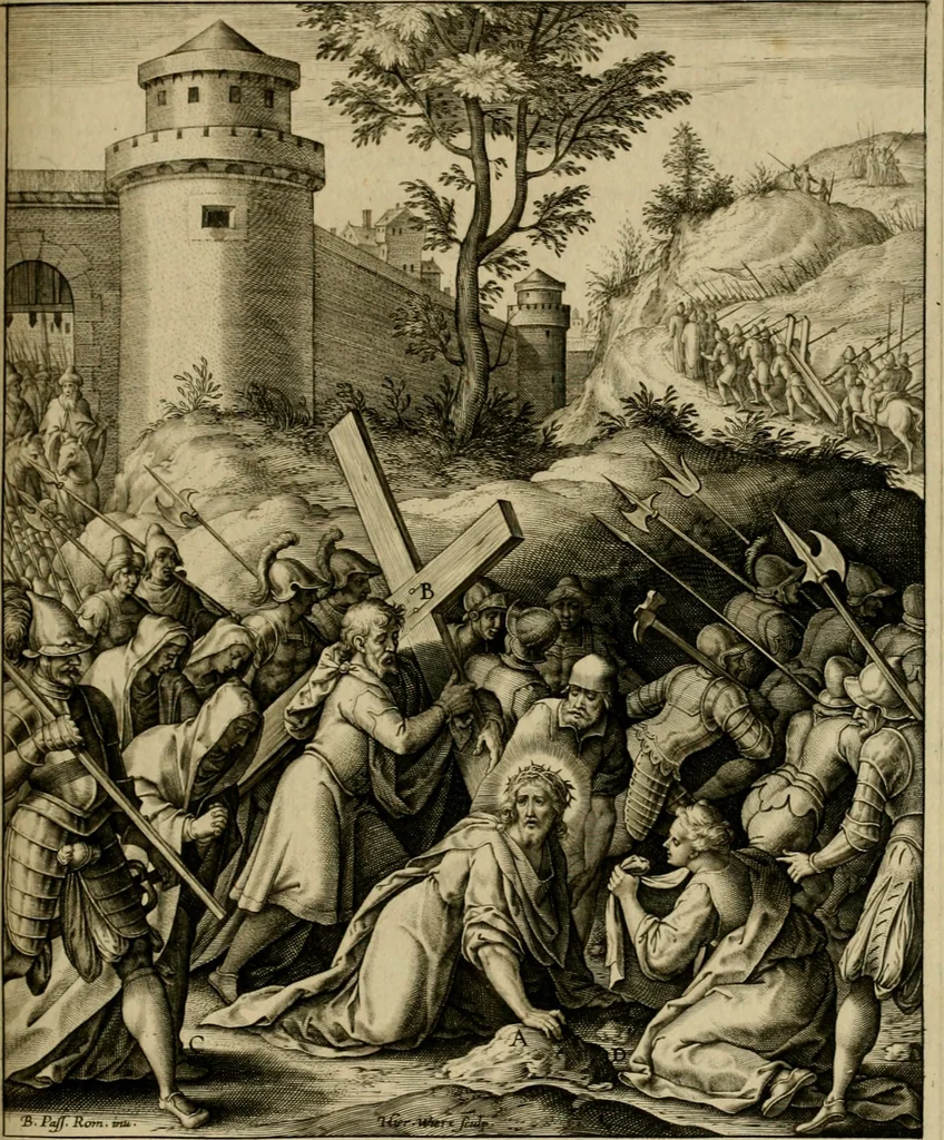 An illustration from Adnotationes et meditationes in Evangelia qvae in sacrosancto Missae sacrificio toto anno legvntur : cum Evangeliorvm concordantia historiae integritati sufficienti : accessit & index historiam ipsam euangelicam in ordinem temporis vitae Christi distribuens, 1595, leaf 536