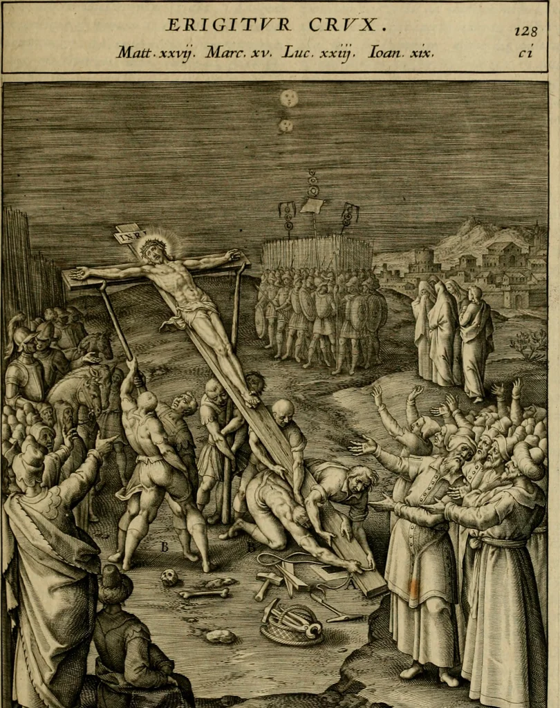 An illustration from Adnotationes et meditationes in Evangelia qvae in sacrosancto Missae sacrificio toto anno legvntur : cum Evangeliorvm concordantia historiae integritati sufficienti : accessit & index historiam ipsam euangelicam in ordinem temporis vitae Christi distribuens, 1595, leaf 552