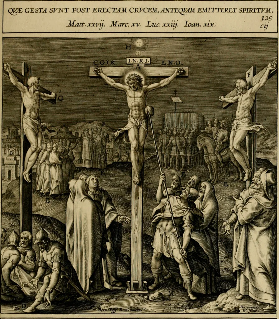 An illustration from Adnotationes et meditationes in Evangelia qvae in sacrosancto Missae sacrificio toto anno legvntur : cum Evangeliorvm concordantia historiae integritati sufficienti : accessit & index historiam ipsam euangelicam in ordinem temporis vitae Christi distribuens, 1595, leaf 560