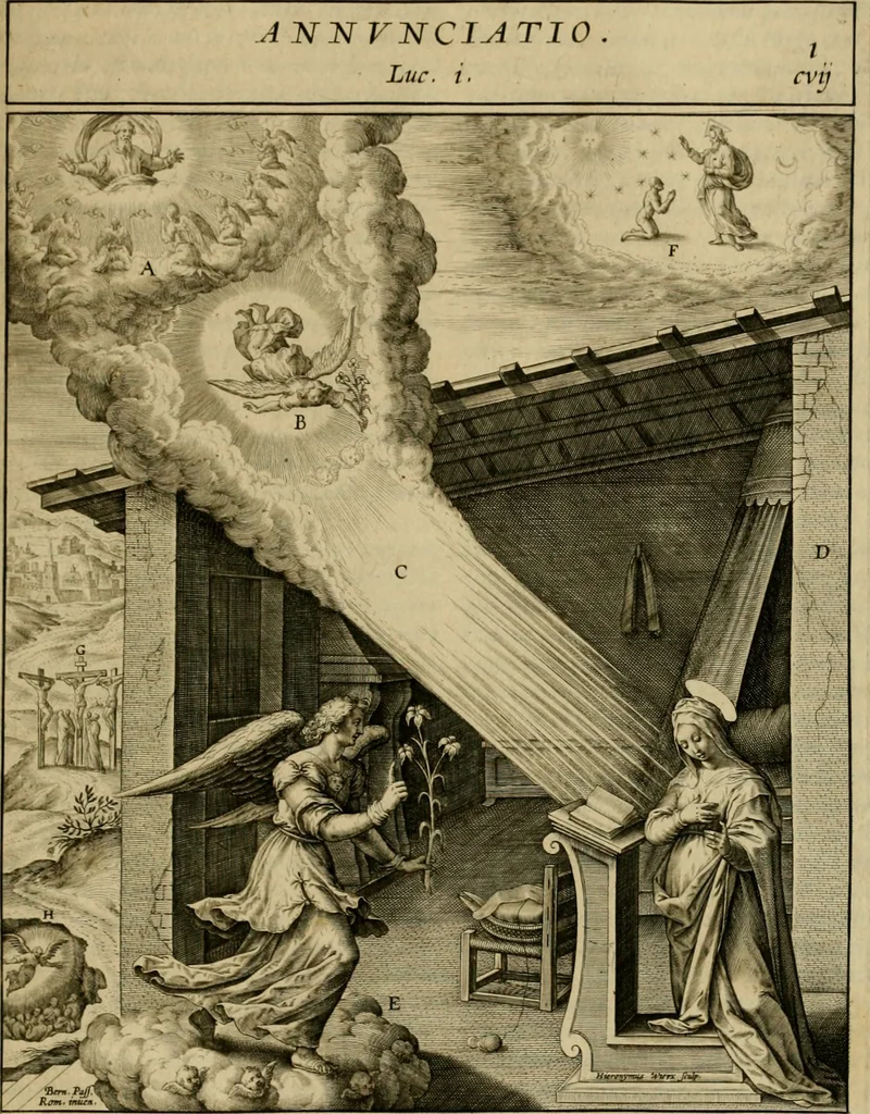 An illustration from Adnotationes et meditationes in Evangelia qvae in sacrosancto Missae sacrificio toto anno legvntur : cum Evangeliorvm concordantia historiae integritati sufficienti : accessit & index historiam ipsam euangelicam in ordinem temporis vitae Christi distribuens, 1595, leaf 610