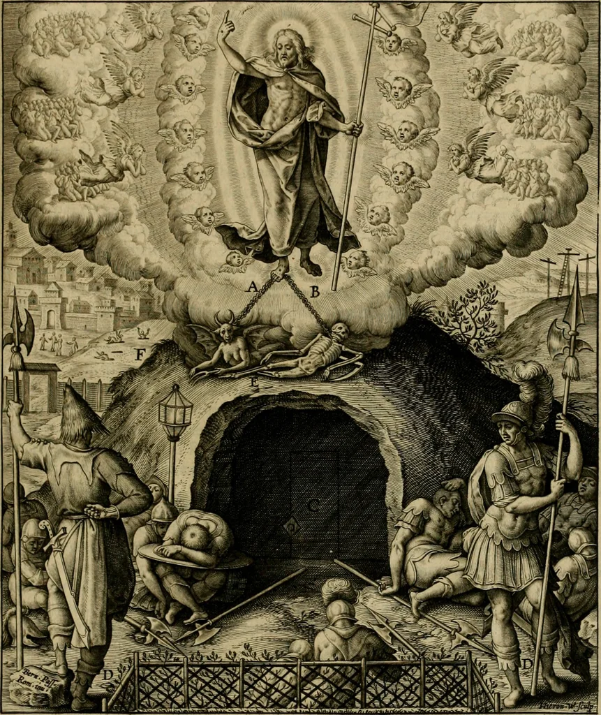 An illustration from Adnotationes et meditationes in Evangelia qvae in sacrosancto Missae sacrificio toto anno legvntur : cum Evangeliorvm concordantia historiae integritati sufficienti : accessit & index historiam ipsam euangelicam in ordinem temporis vitae Christi distribuens, 1595, leaf 618
