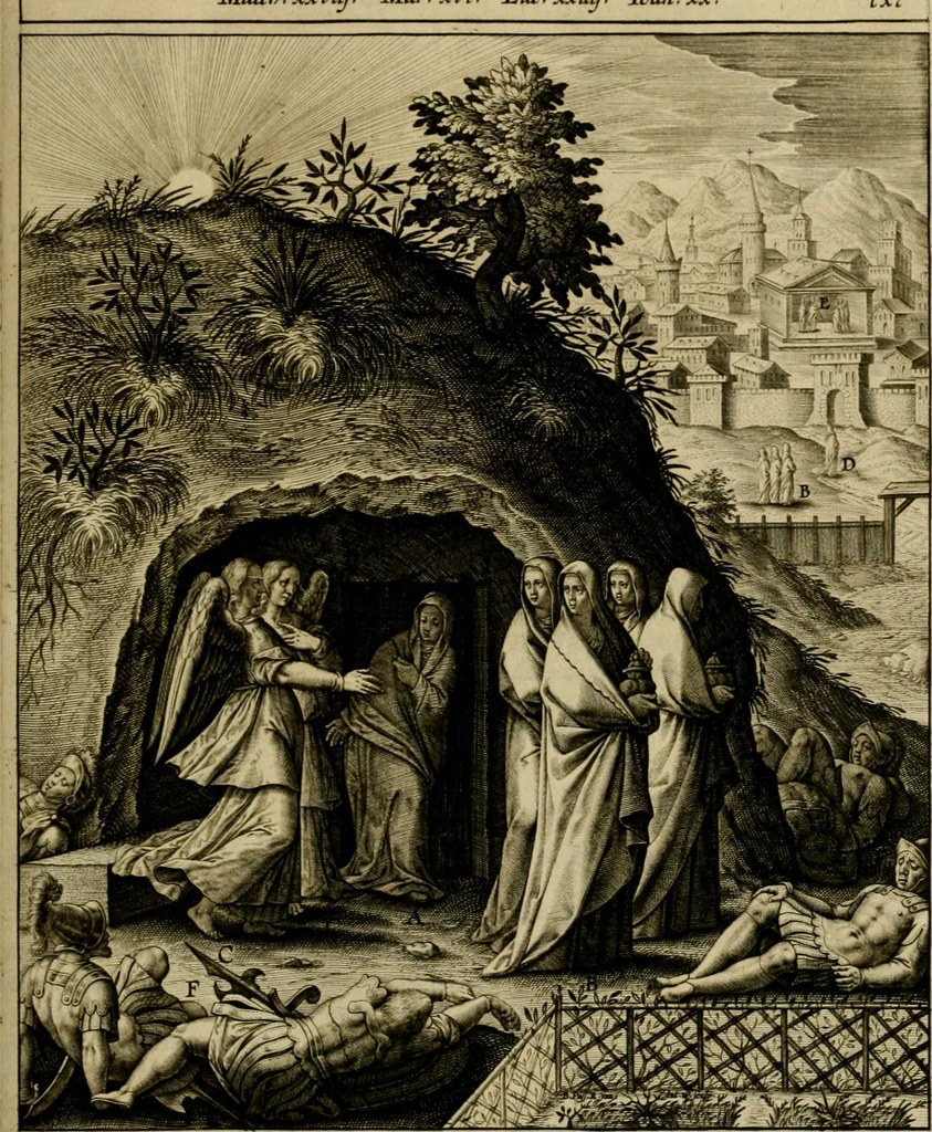 An illustration from Adnotationes et meditationes in Evangelia qvae in sacrosancto Missae sacrificio toto anno legvntur : cum Evangeliorvm concordantia historiae integritati sufficienti : accessit & index historiam ipsam euangelicam in ordinem temporis vitae Christi distribuens, 1595, leaf 634