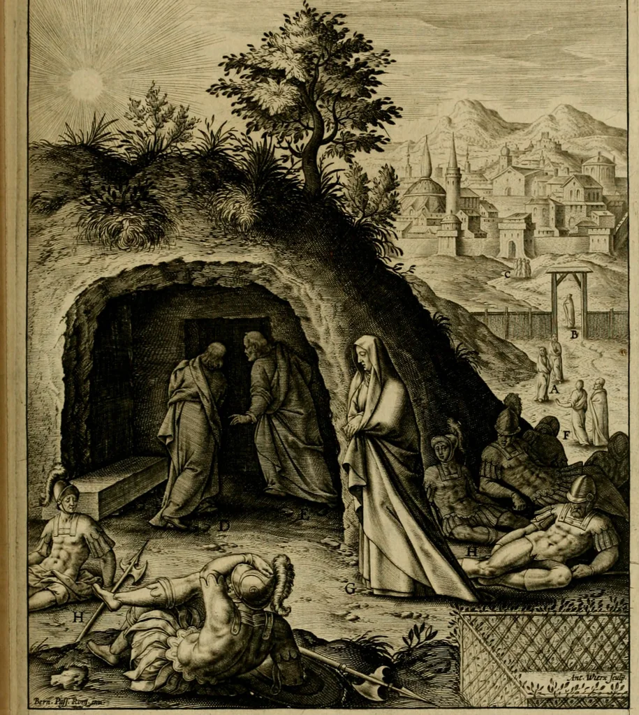 An illustration from Adnotationes et meditationes in Evangelia qvae in sacrosancto Missae sacrificio toto anno legvntur : cum Evangeliorvm concordantia historiae integritati sufficienti : accessit & index historiam ipsam euangelicam in ordinem temporis vitae Christi distribuens, 1595, leaf 640