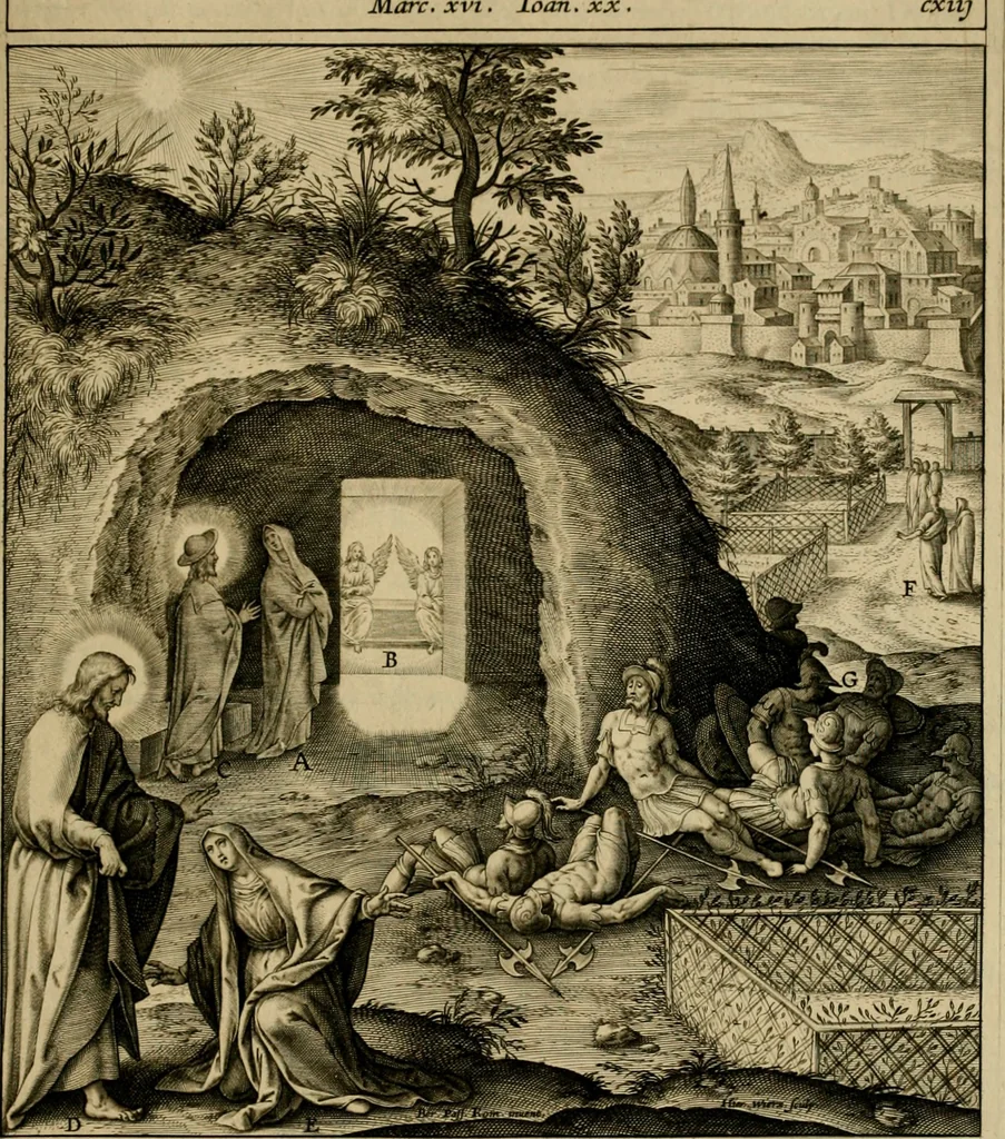 An illustration from Adnotationes et meditationes in Evangelia qvae in sacrosancto Missae sacrificio toto anno legvntur : cum Evangeliorvm concordantia historiae integritati sufficienti : accessit & index historiam ipsam euangelicam in ordinem temporis vitae Christi distribuens, 1595, leaf 644