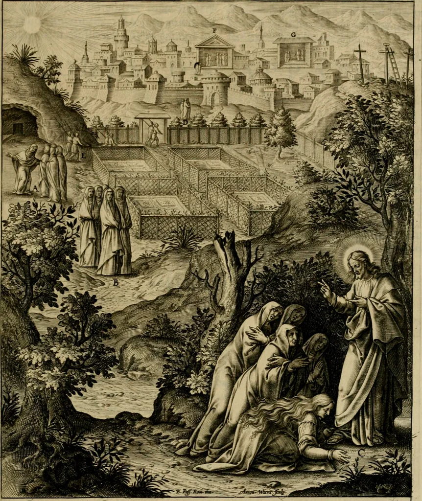 An illustration from Adnotationes et meditationes in Evangelia qvae in sacrosancto Missae sacrificio toto anno legvntur : cum Evangeliorvm concordantia historiae integritati sufficienti : accessit & index historiam ipsam euangelicam in ordinem temporis vitae Christi distribuens, 1595, leaf 650