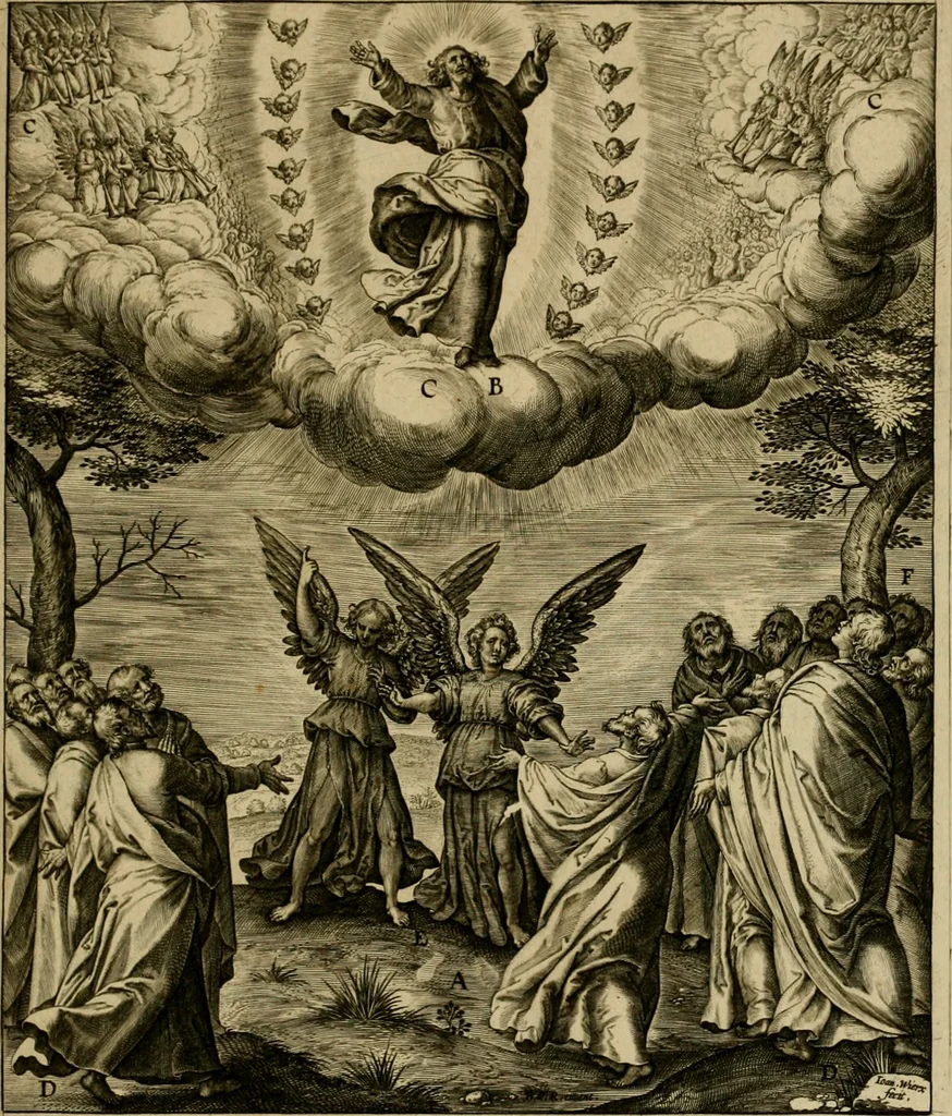 An illustration from Adnotationes et meditationes in Evangelia qvae in sacrosancto Missae sacrificio toto anno legvntur : cum Evangeliorvm concordantia historiae integritati sufficienti : accessit & index historiam ipsam euangelicam in ordinem temporis vitae Christi distribuens, 1595, leaf 718