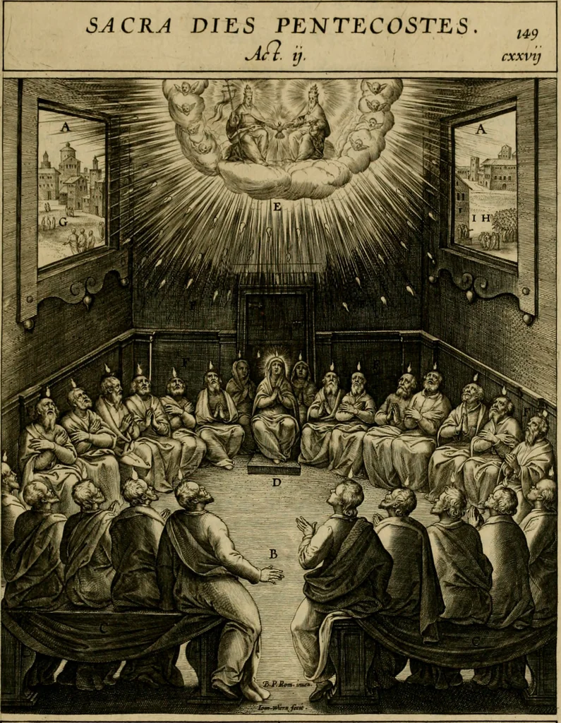 An illustration from Adnotationes et meditationes in Evangelia qvae in sacrosancto Missae sacrificio toto anno legvntur : cum Evangeliorvm concordantia historiae integritati sufficienti : accessit & index historiam ipsam euangelicam in ordinem temporis vitae Christi distribuens, 1595, leaf 726