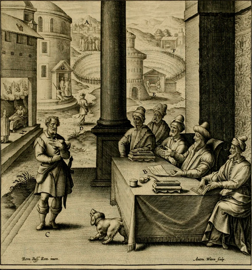An illustration from Adnotationes et meditationes in Evangelia qvae in sacrosancto Missae sacrificio toto anno legvntur : cum Evangeliorvm concordantia historiae integritati sufficienti : accessit & index historiam ipsam euangelicam in ordinem temporis vitae Christi distribuens, 1595, leaf 770
