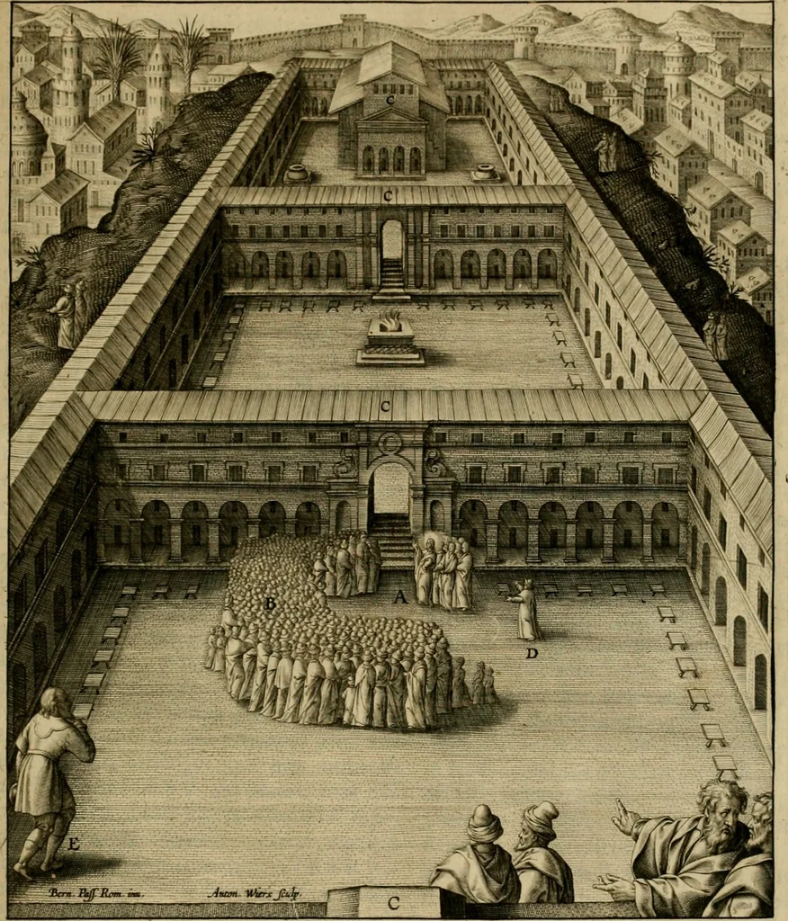 An illustration from Adnotationes et meditationes in Evangelia qvae in sacrosancto Missae sacrificio toto anno legvntur : cum Evangeliorvm concordantia historiae integritati sufficienti : accessit & index historiam ipsam euangelicam in ordinem temporis vitae Christi distribuens, 1595, leaf 776