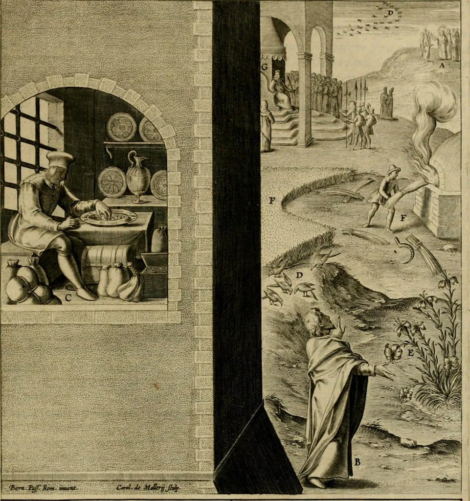 An illustration from Adnotationes et meditationes in Evangelia qvae in sacrosancto Missae sacrificio toto anno legvntur : cum Evangeliorvm concordantia historiae integritati sufficienti : accessit & index historiam ipsam euangelicam in ordinem temporis vitae Christi distribuens, 1595, leaf 794