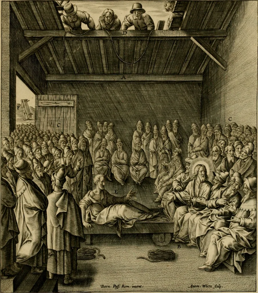 An illustration from Adnotationes et meditationes in Evangelia qvae in sacrosancto Missae sacrificio toto anno legvntur : cum Evangeliorvm concordantia historiae integritati sufficienti : accessit & index historiam ipsam euangelicam in ordinem temporis vitae Christi distribuens, 1595, leaf 810