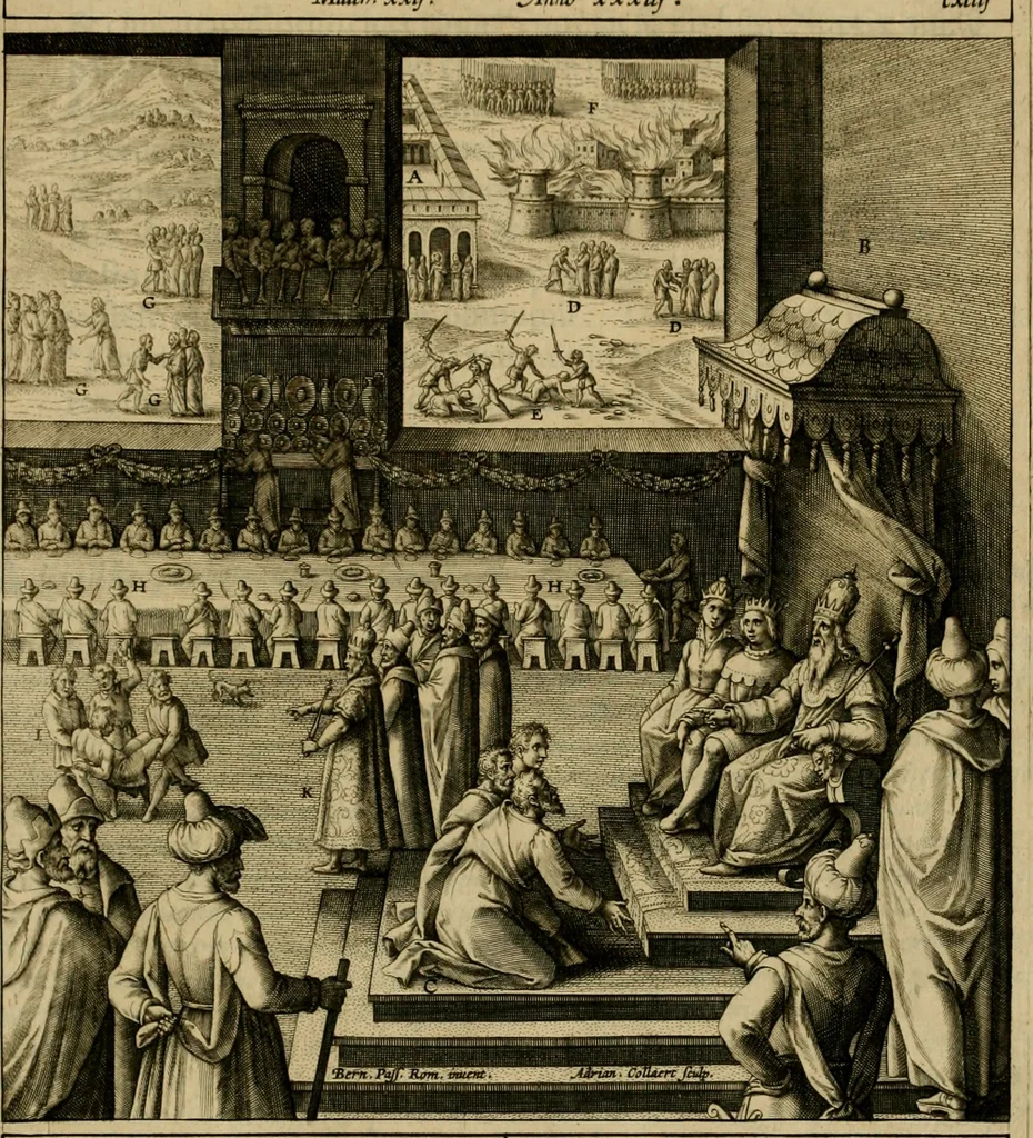 An illustration from Adnotationes et meditationes in Evangelia qvae in sacrosancto Missae sacrificio toto anno legvntur : cum Evangeliorvm concordantia historiae integritati sufficienti : accessit & index historiam ipsam euangelicam in ordinem temporis vitae Christi distribuens, 1595, leaf 816