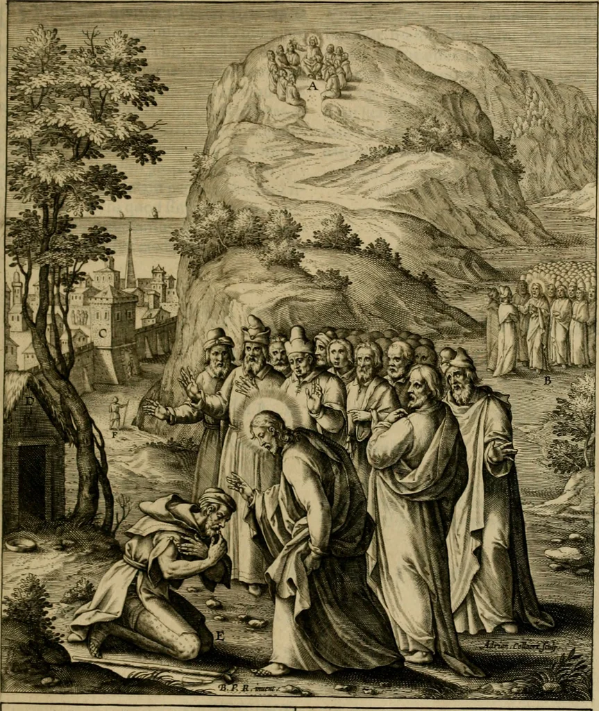 An illustration from Adnotationes et meditationes in Evangelia qvae in sacrosancto Missae sacrificio toto anno legvntur : cum Evangeliorvm concordantia historiae integritati sufficienti : accessit & index historiam ipsam euangelicam in ordinem temporis vitae Christi distribuens, 1595, leaf 94