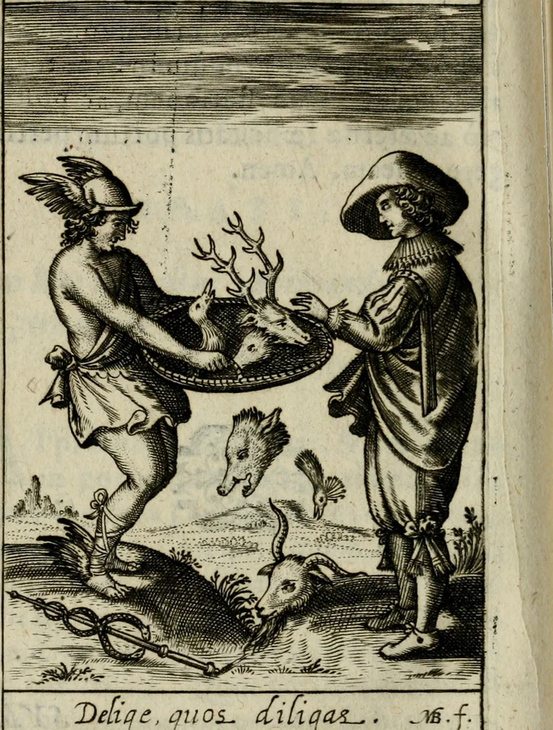 An illustration from Adolescens academicus sub institutione Salomonis, 1633, leaf 129