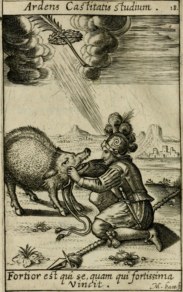 An illustration from Adolescens academicus sub institutione Salomonis, 1633, leaf 505
