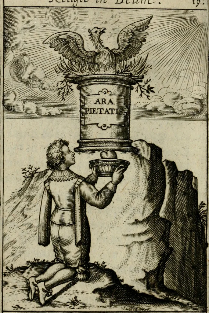 An illustration from Adolescens academicus sub institutione Salomonis, 1633, leaf 547