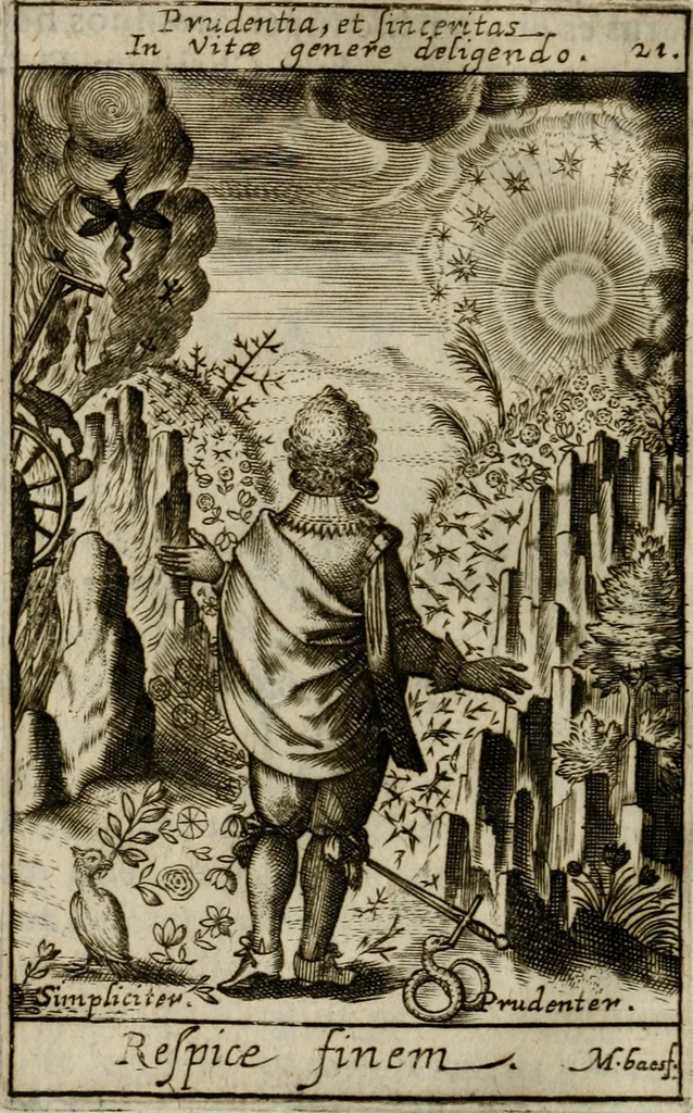 An illustration from Adolescens academicus sub institutione Salomonis, 1633, leaf 627