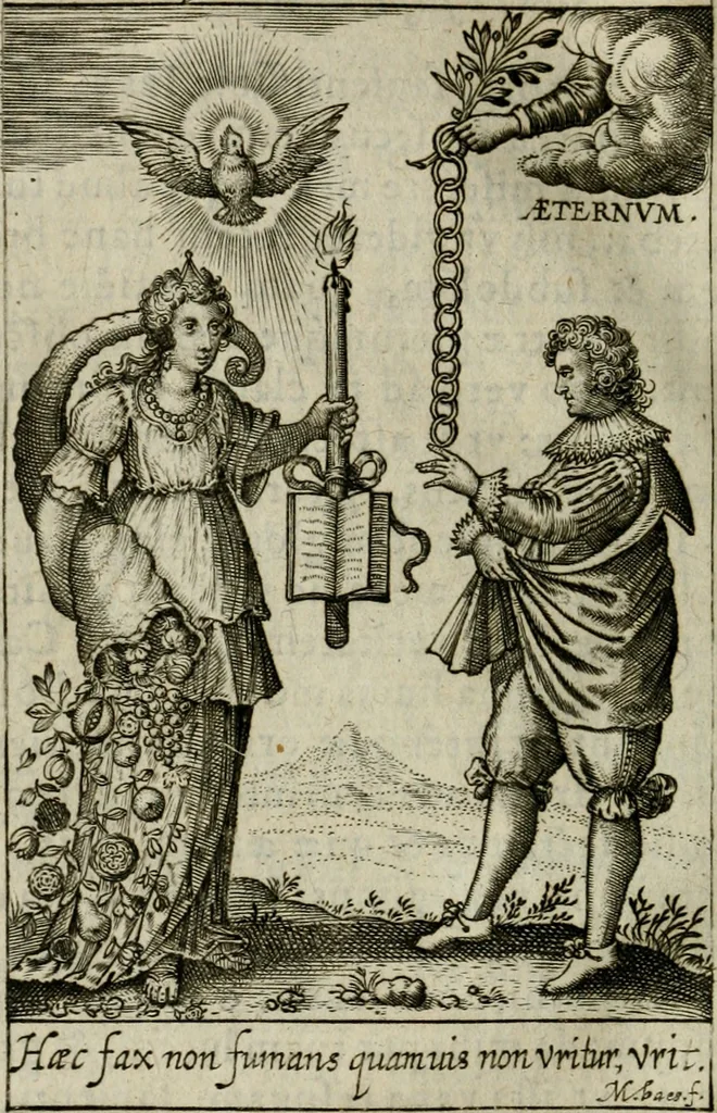 An illustration from Adolescens academicus sub institutione Salomonis, 1633, leaf 89
