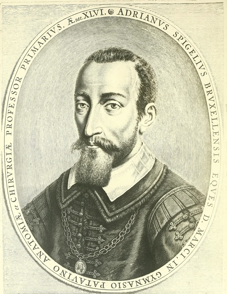An illustration from Adriani Spigelii ... De humani corporis fabrica libri decem, tabulis XCIIX aeri incisis elegantissimis, nec antehac visis exornati. Serenissimo Ioanni Cornelio Venetiarum duci dicati : opus posthumum : Daniel Bucretius Vratislaviensis Philos. & Medic. D, 1632, leaf 1
