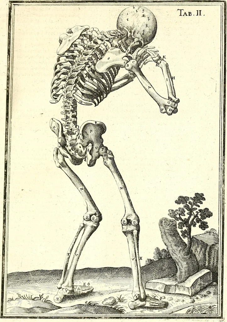 An illustration from Adriani Spigelii ... De humani corporis fabrica libri decem, tabulis XCIIX aeri incisis elegantissimis, nec antehac visis exornati. Serenissimo Ioanni Cornelio Venetiarum duci dicati : opus posthumum : Daniel Bucretius Vratislaviensis Philos. & Medic. D, 1632, leaf 444