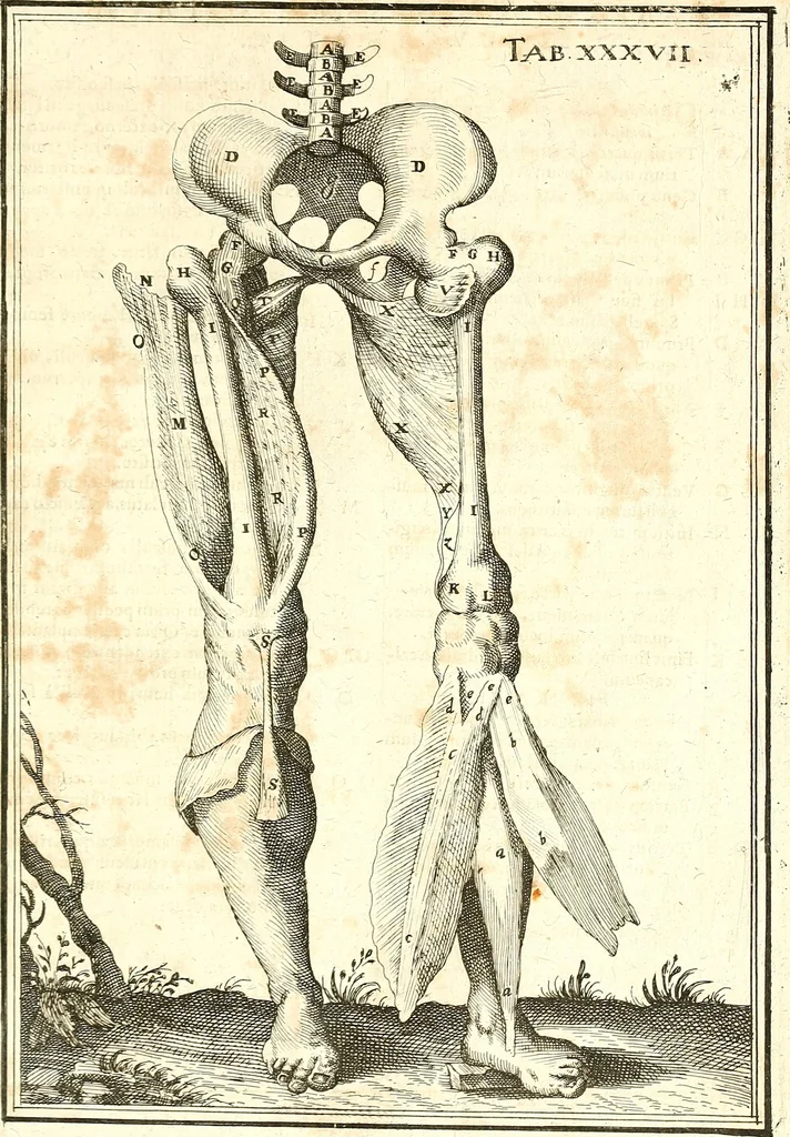 An illustration from Adriani Spigelii ... De humani corporis fabrica libri decem, tabulis XCIIX aeri incisis elegantissimis, nec antehac visis exornati. Serenissimo Ioanni Cornelio Venetiarum duci dicati : opus posthumum : Daniel Bucretius Vratislaviensis Philos. & Medic. D, 1632, leaf 548