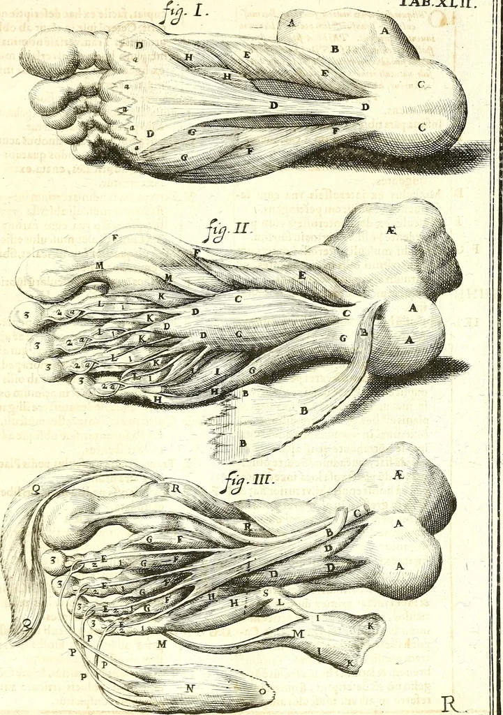 An illustration from Adriani Spigelii ... De humani corporis fabrica libri decem, tabulis XCIIX aeri incisis elegantissimis, nec antehac visis exornati. Serenissimo Ioanni Cornelio Venetiarum duci dicati : opus posthumum : Daniel Bucretius Vratislaviensis Philos. & Medic. D, 1632, leaf 558