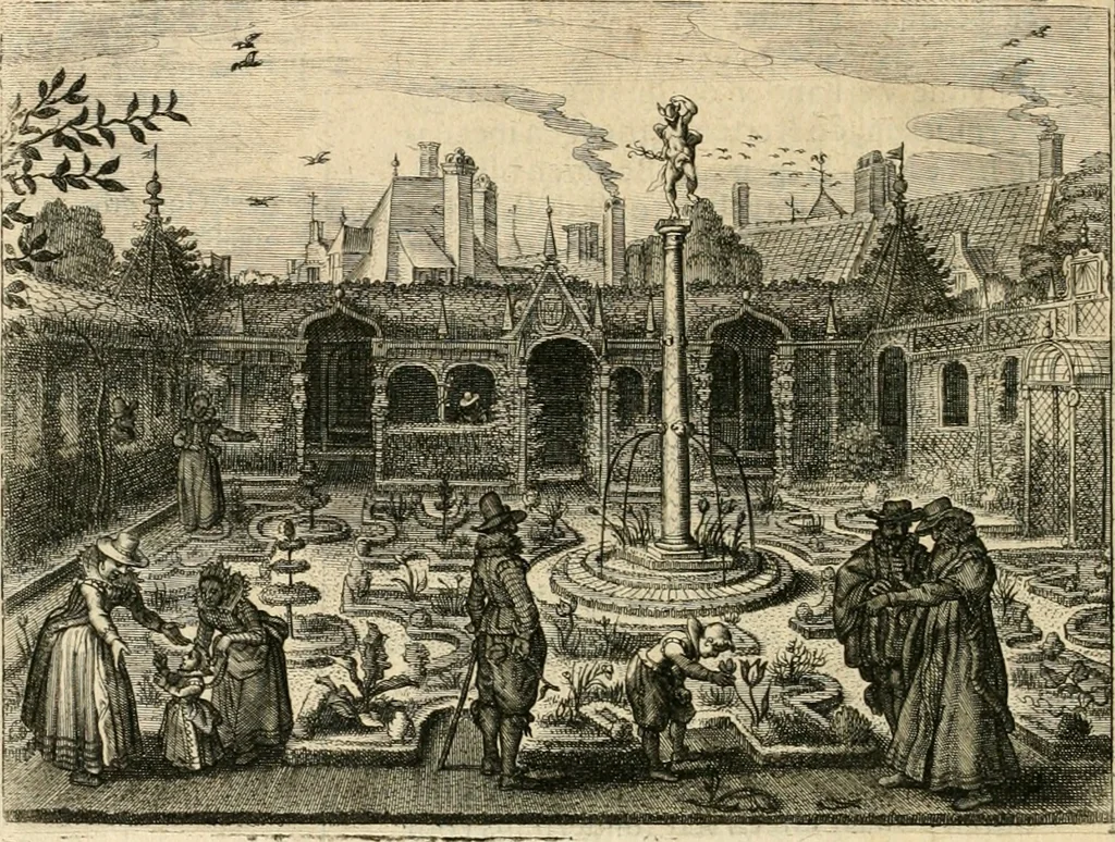 An illustration from Adr. vande Vennes Tafereel van de belacchende werelt : en des selfs geluckige eeuwe, goet rondt, met by-gevoegde raedsel-spreucken, aengevvesen in de boer-achtige eenvoudigheyt, op de haegsche kermis : verciert met konst-rijcke af-beeldingen, 1635, leaf 17