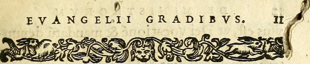 An illustration from Ad tractationem de ministrorum evangelii gradibus, 1593, leaf 14
