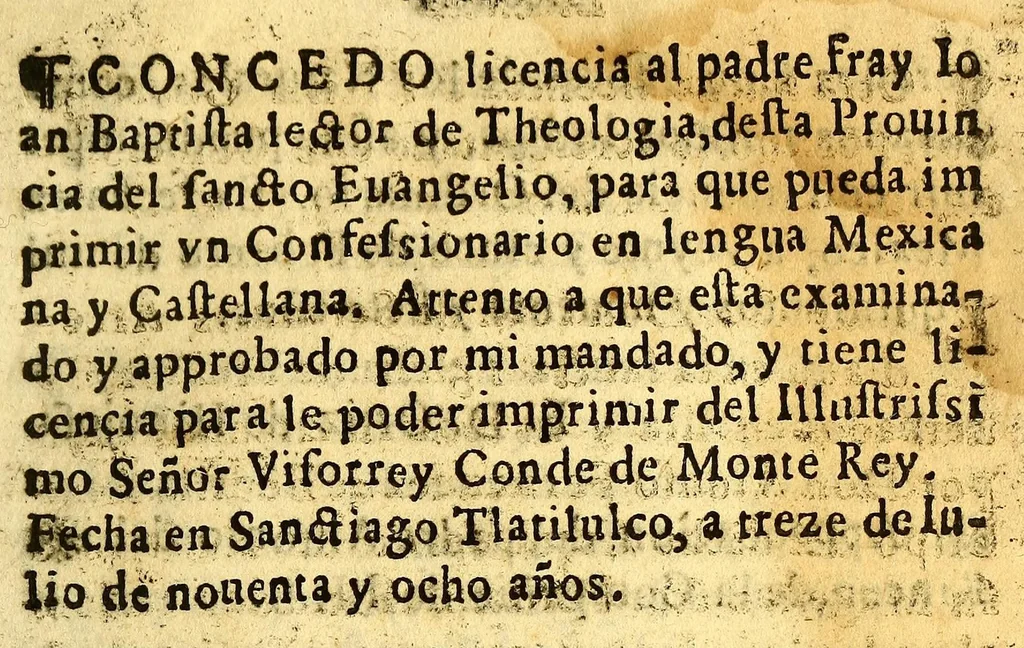 An illustration from Aduertencias. Para los confessores de los Naturales., 1600, leaf 11