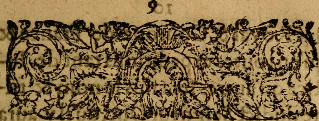 An illustration from Advis de messieurs du conseil general de l'vnion des Catholiques estably à Paris :$bsur la nomination & election de Monseigneur le duc de Mayenne Pair de France, pour luy estre donné le tiltre de Lieutenant General de l'Estat Royal & Couronne de France, attendant l'assemblee des Estats de ce Royaume. Auec l'Arest de la Cour sur ce interuenu & le serment faict par ledict Seigneur, 1589, leaf 16