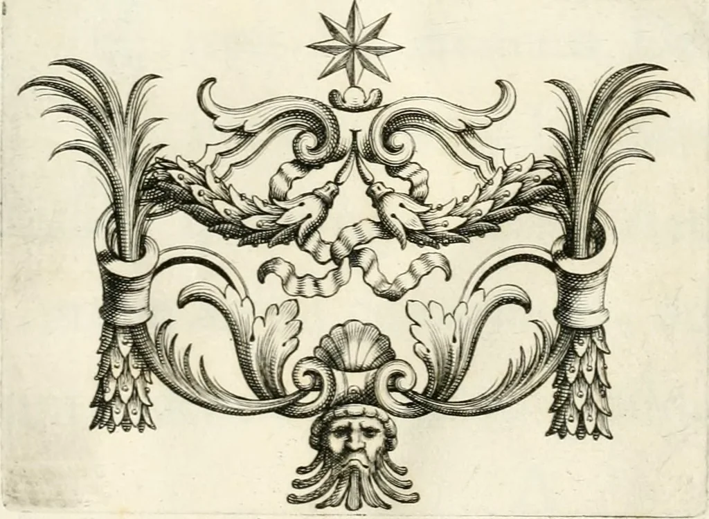 An illustration from Aedes Barberinae ad Quirinalem, 1642, leaf 12