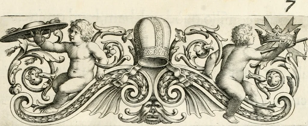 An illustration from Aedes Barberinae ad Quirinalem, 1642, leaf 18
