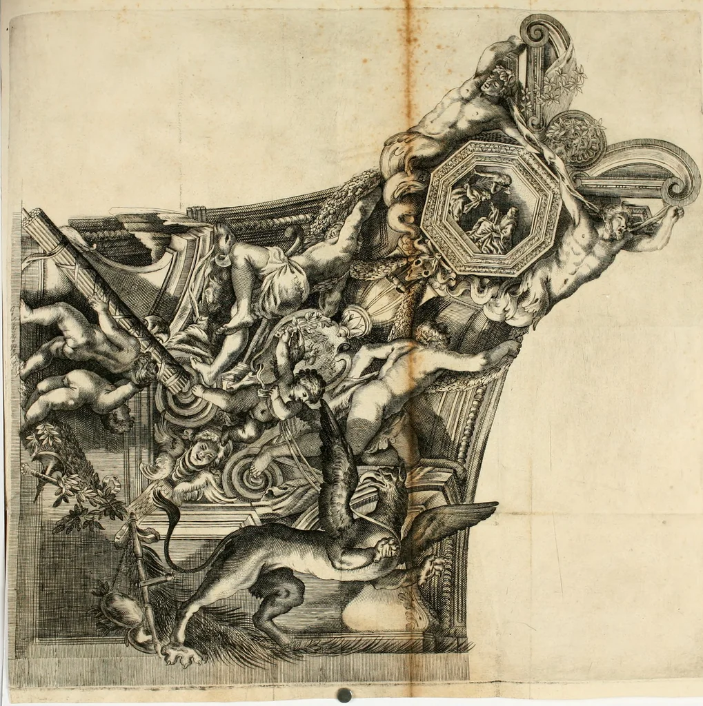 An illustration from Aedes Barberinae ad Quirinalem, 1642, leaf 65