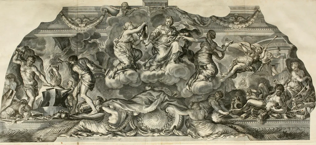 An illustration from Aedes Barberinae ad Quirinalem, 1642, leaf 87