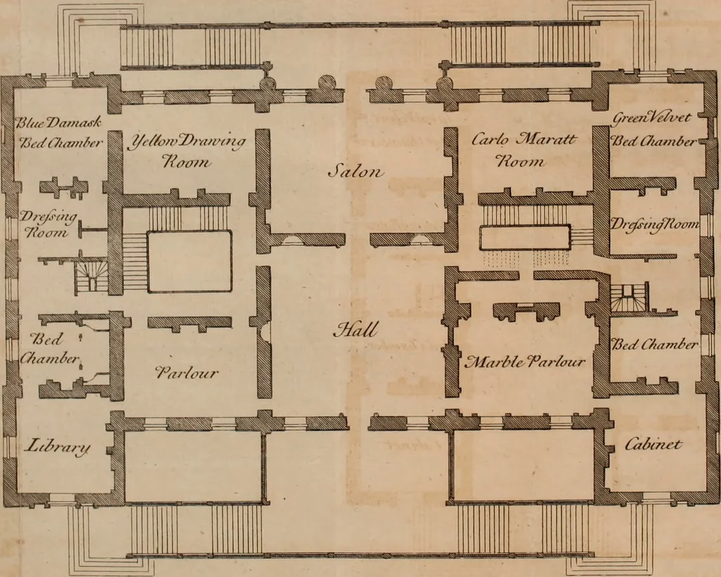 An illustration from Aedes Walpolianae: or, a description of the collection of pictures at Houghton-Hall in Norfolk, the seat of the Right Honourable Sir Robert Walpole, Earl of Orford, 1752, leaf 55