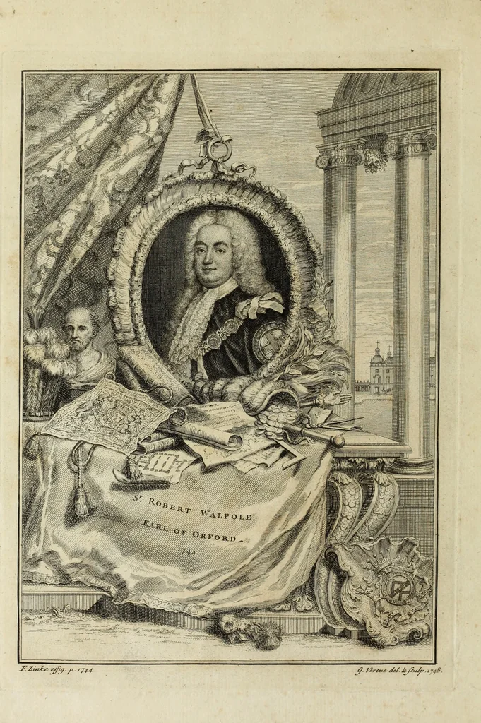 An illustration from Aedes Walpolianae, or, A description of the collection of pictures at Houghton-Hall in Norfolk, the seat of the Right Honourable Sir Robert Walpole, Earl of Orford, 1752, leaf 5