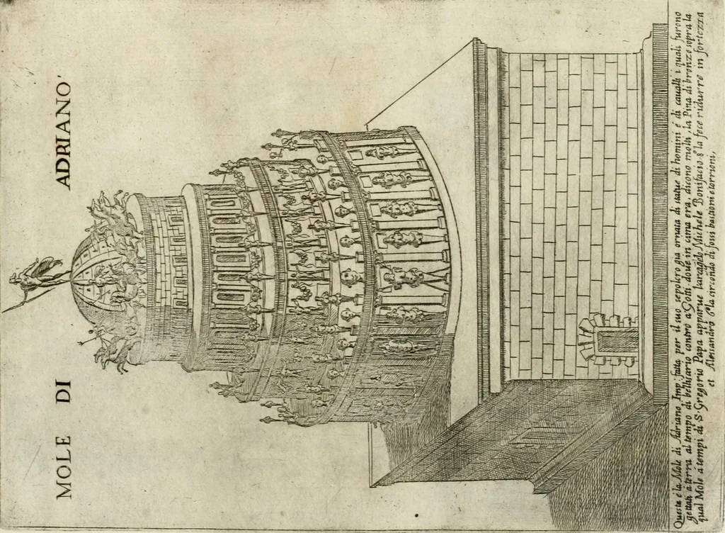 An illustration from Aedificiorum et ruinarum Romae ex antiquis atque hodiernis monimentis liber primus[-seco[n]dus], 1649, leaf 16