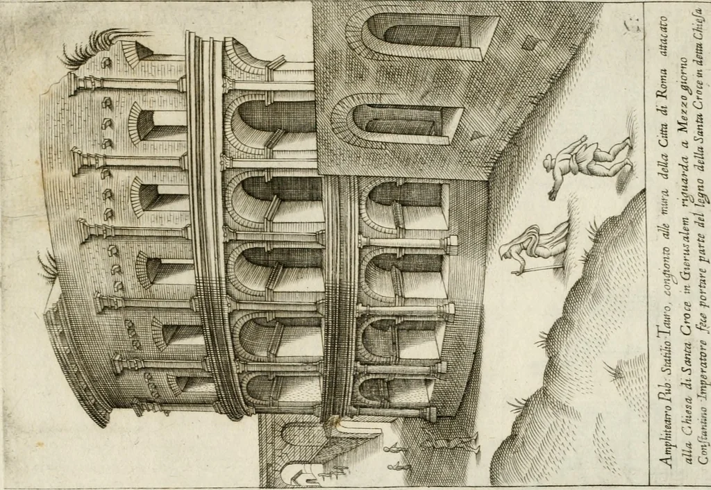 An illustration from Aedificiorum et ruinarum Romae ex antiquis atque hodiernis monimentis liber primus[-seco[n]dus], 1649, leaf 18