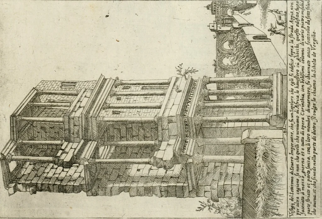 An illustration from Aedificiorum et ruinarum Romae ex antiquis atque hodiernis monimentis liber primus[-seco[n]dus], 1649, leaf 18