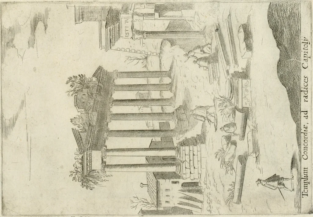 An illustration from Aedificiorum et ruinarum Romae ex antiquis atque hodiernis monimentis liber primus[-seco[n]dus], 1649, leaf 22