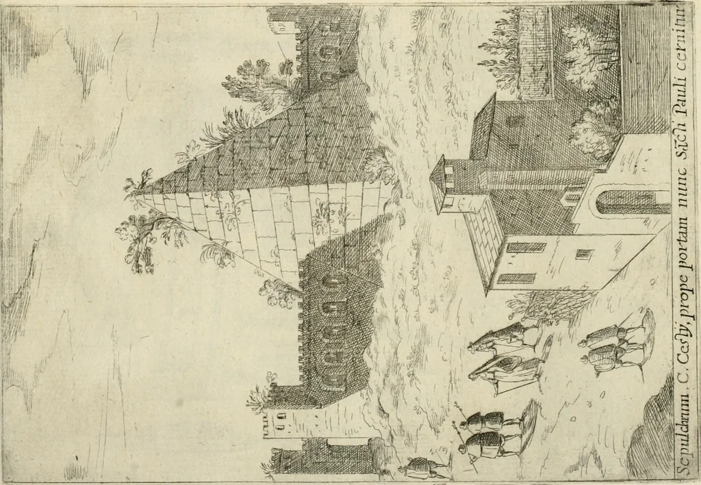 An illustration from Aedificiorum et ruinarum Romae ex antiquis atque hodiernis monimentis liber primus[-seco[n]dus], 1649, leaf 50