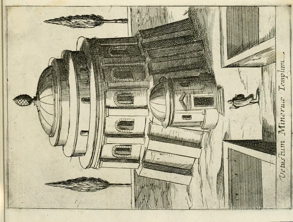 An illustration from Aedificiorum et ruinarum Romae ex antiquis atque hodiernis monimentis liber primus[-seco[n]dus], 1649, leaf 52