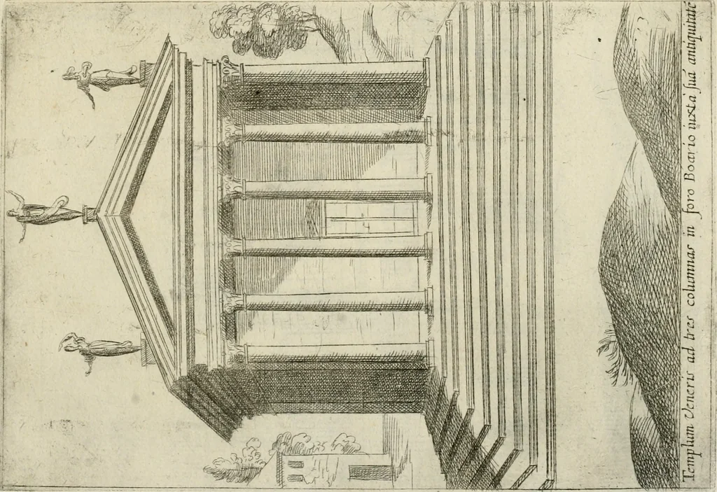 An illustration from Aedificiorum et ruinarum Romae ex antiquis atque hodiernis monimentis liber primus[-seco[n]dus], 1649, leaf 58